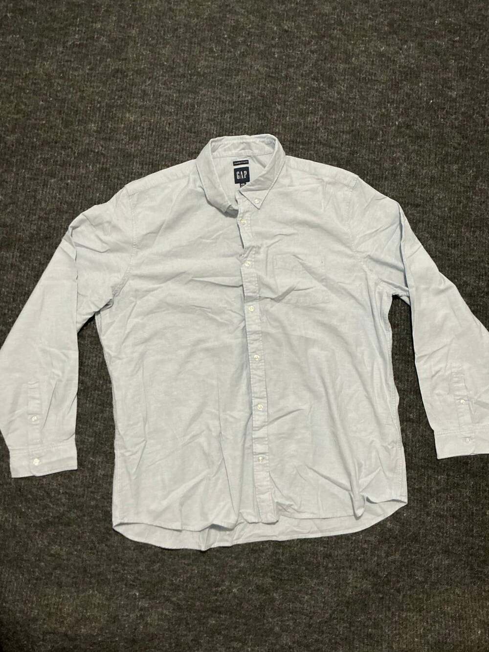 Gap Long Sleeve Shirt Mens Size XXL Blue With Button Up Collar